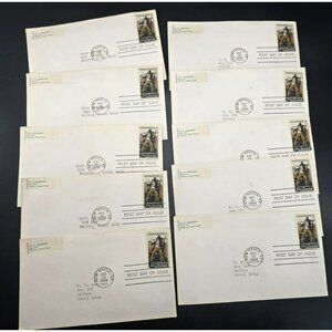1968 First Day Of Issue Envelopes John Trumbull Stamps New Haven CT LI3019